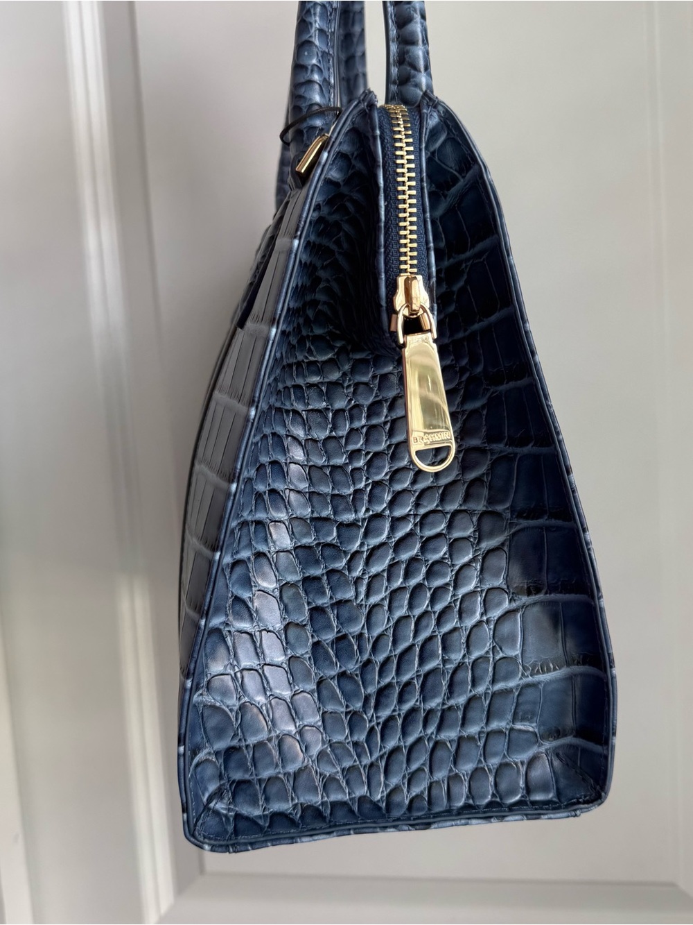 Brahmin Small Caroline Satchel Retro Blue Skye Leather - Picture 4 of 9